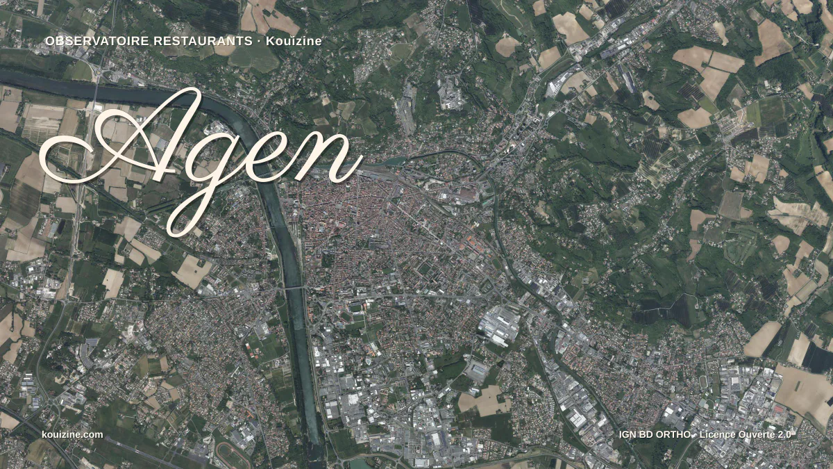 Vue aérienne de Agen