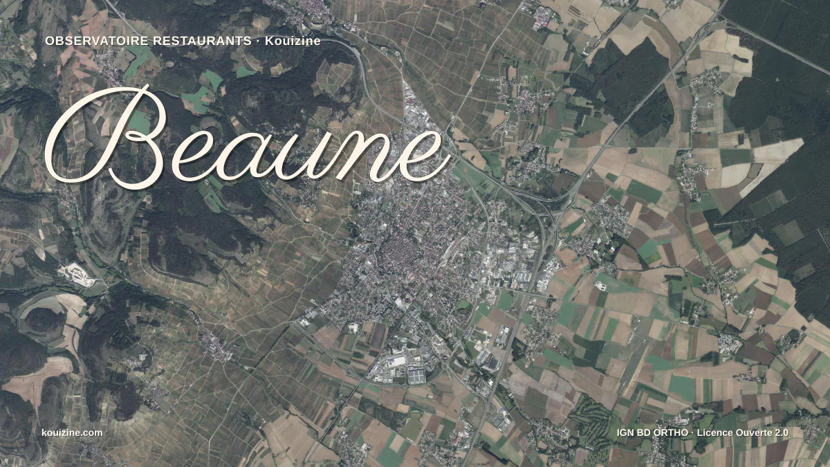 Vue aérienne de Beaune