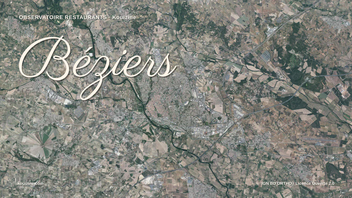 Vue aérienne de Béziers