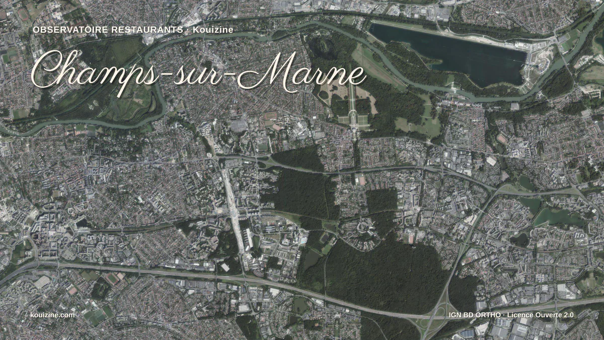 Vue aérienne de Champs-sur-Marne