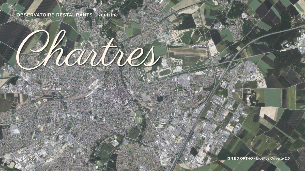 Vue aérienne de Chartres