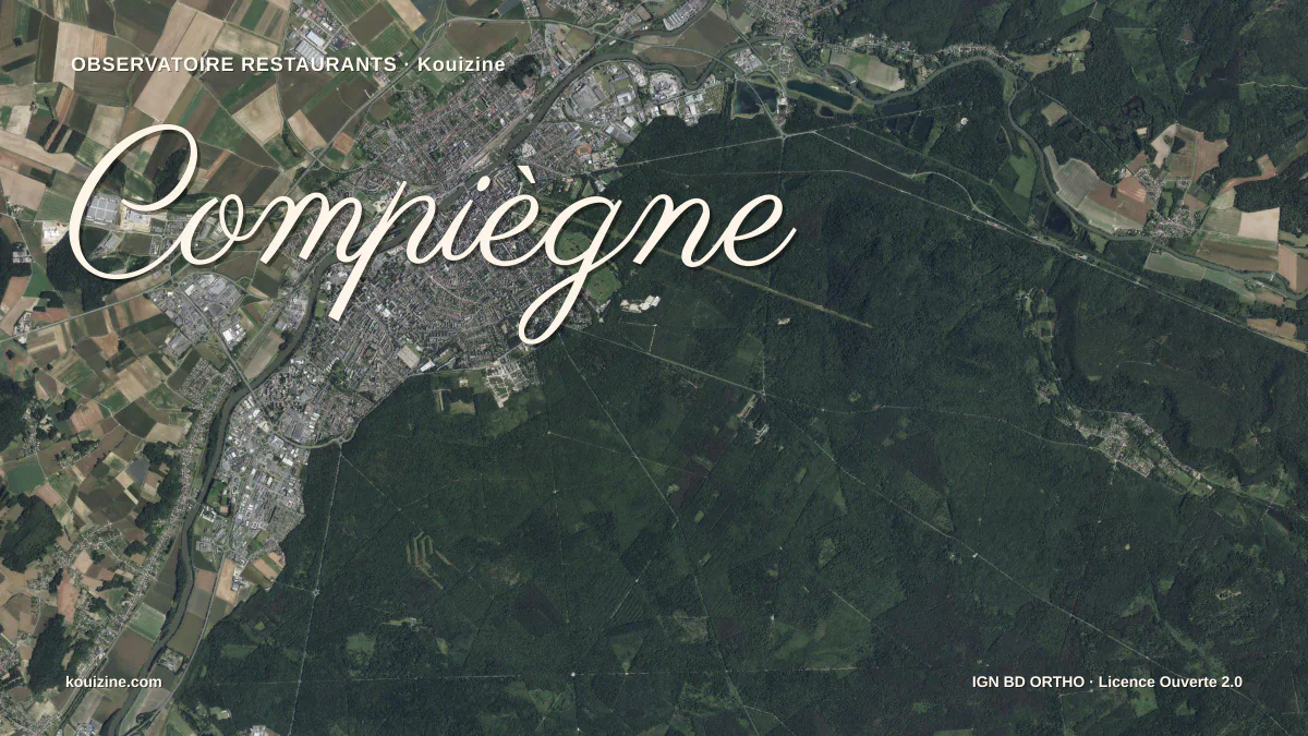 Vue aérienne de Compiègne
