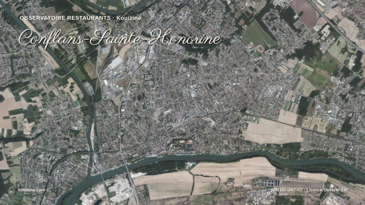 Vue aérienne de Conflans-Sainte-Honorine