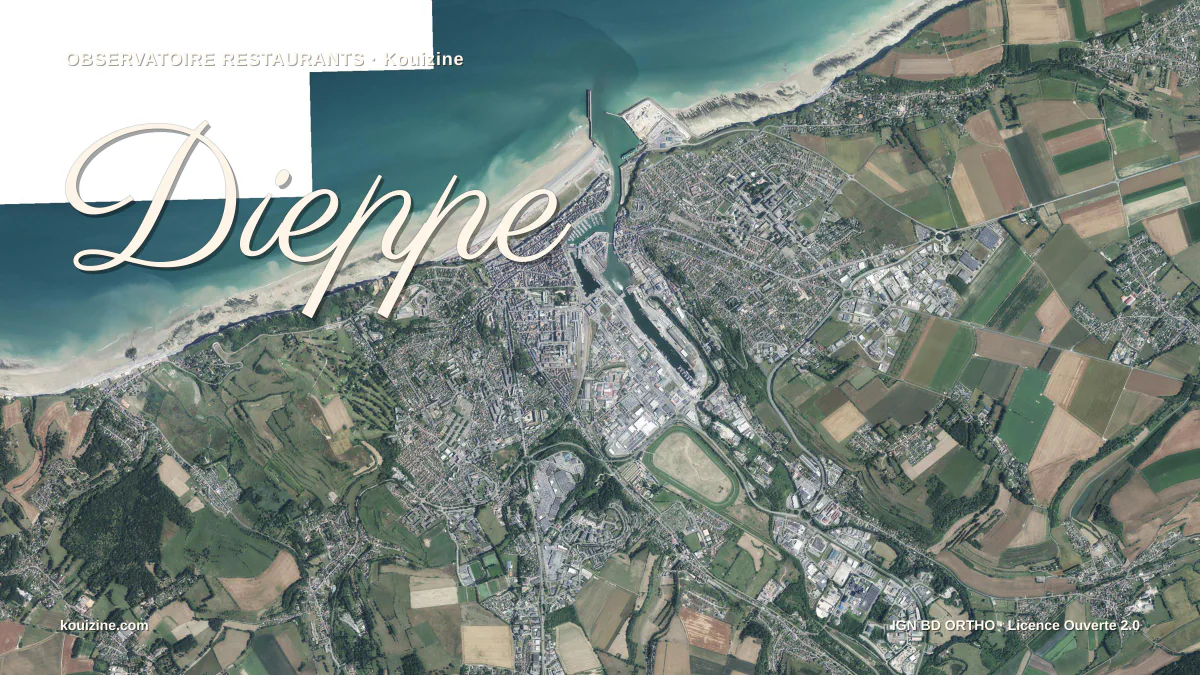 Vue aérienne de Dieppe