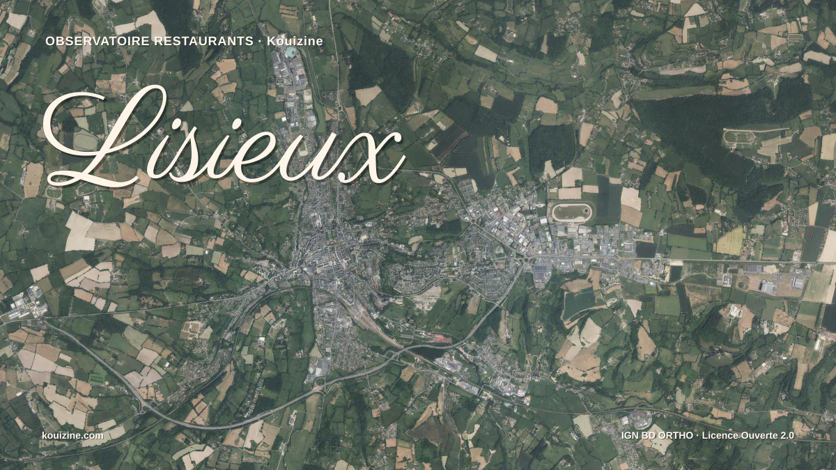 Vue aérienne de Lisieux