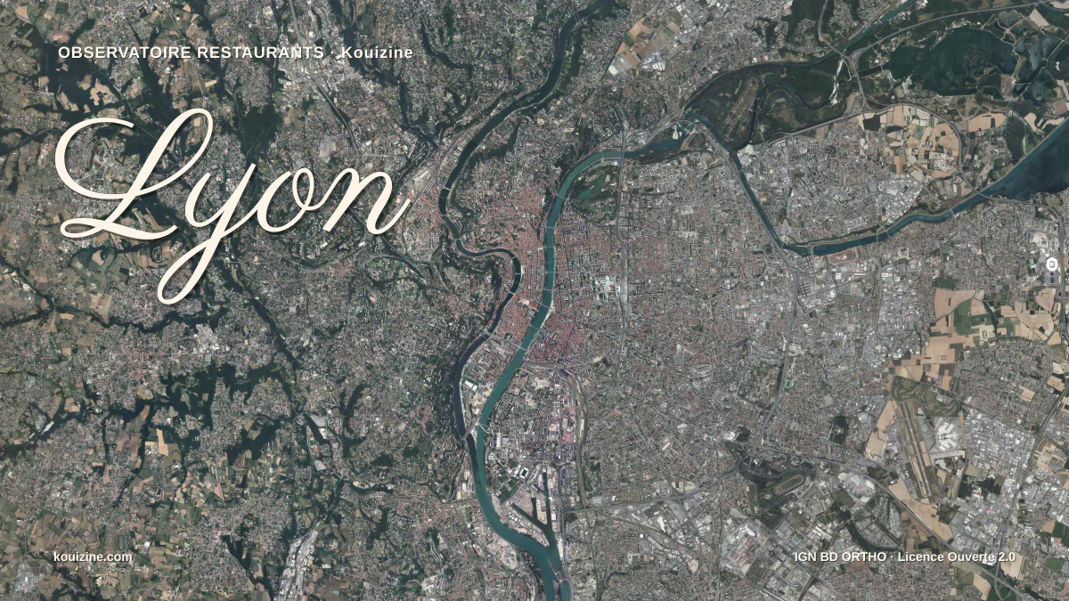 Vue aérienne de Lyon
