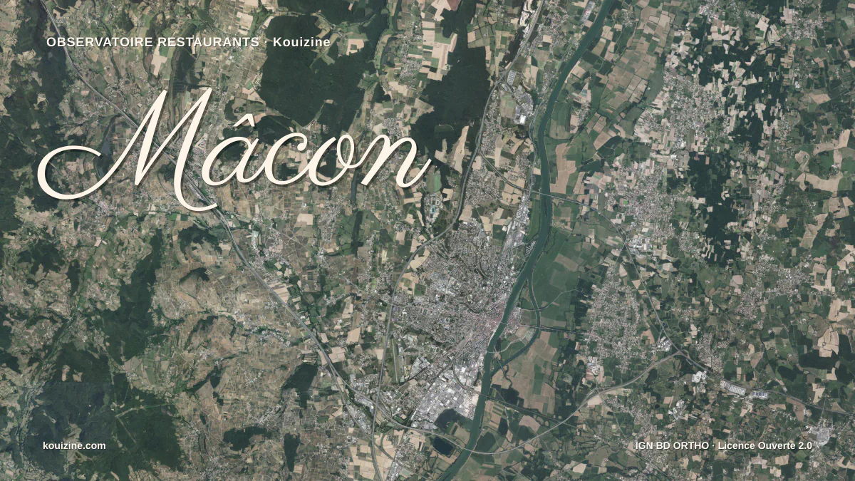 Vue aérienne de Mâcon