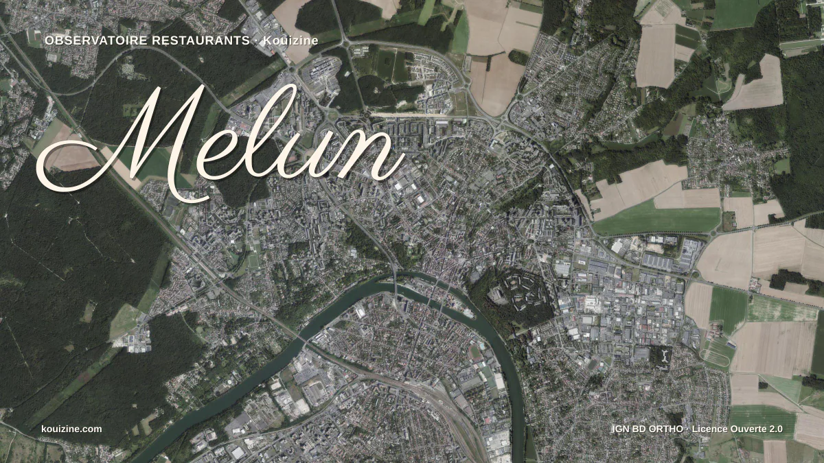 Vue aérienne de Melun