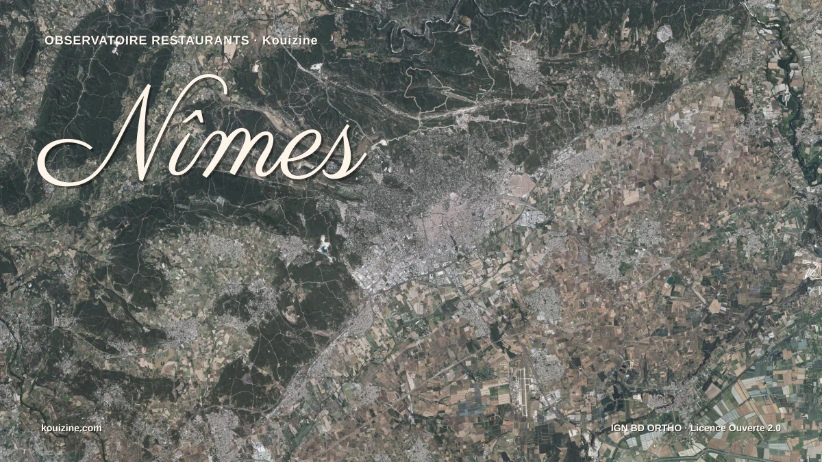 Vue aérienne de Nîmes