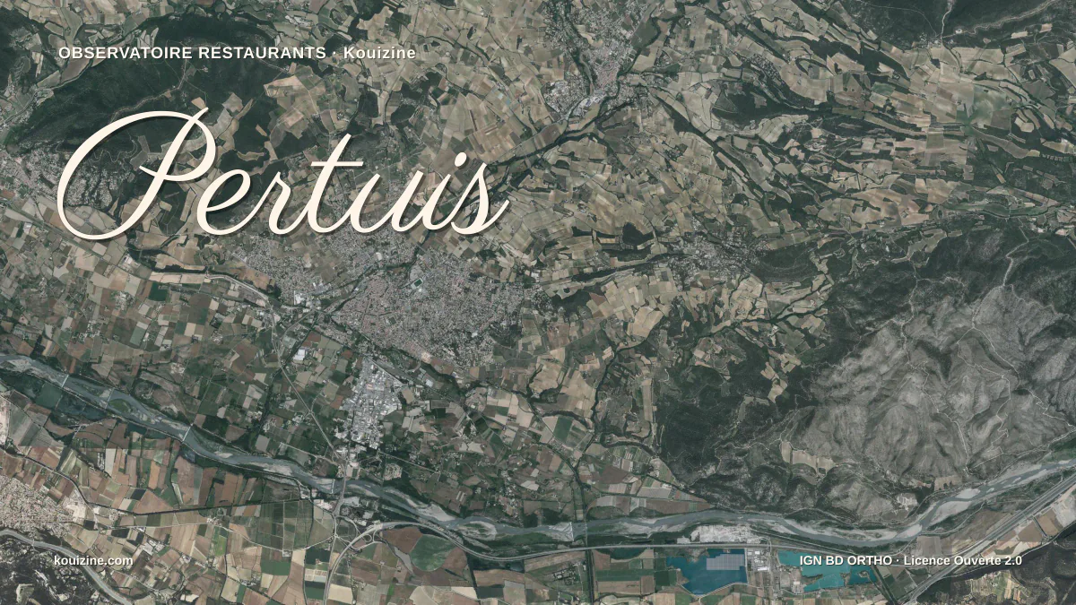 Vue aérienne de Pertuis