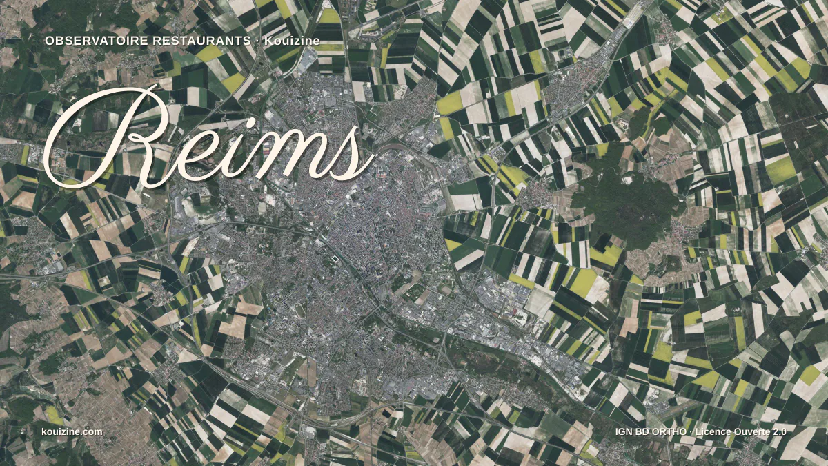 Vue aérienne de Reims