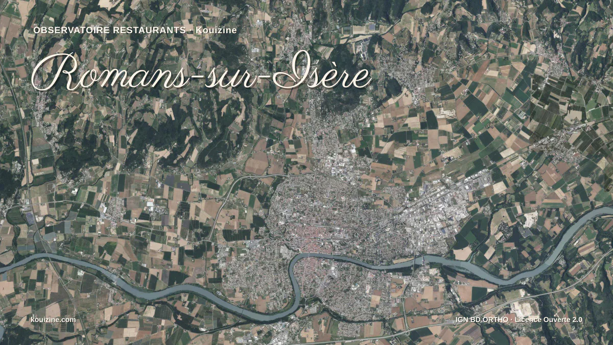 Vue aérienne de Romans-sur-Isère