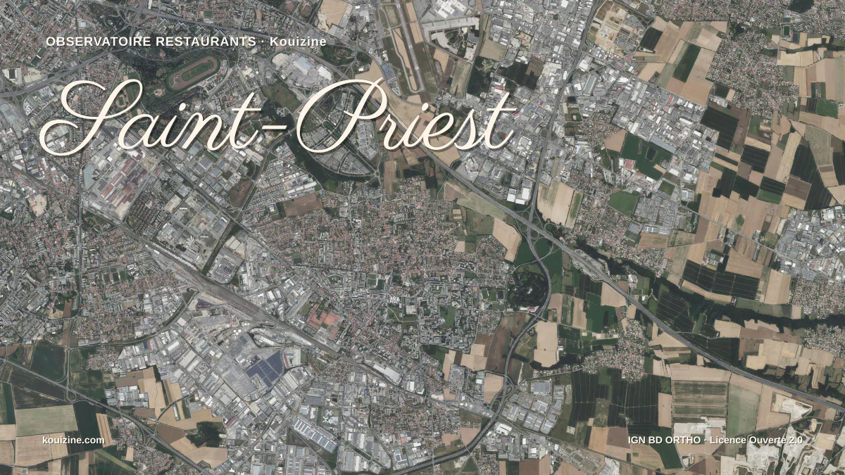 Vue aérienne de Saint-Priest