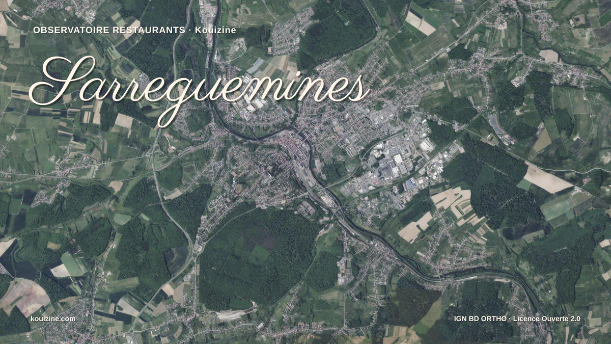 Vue aérienne de Sarreguemines