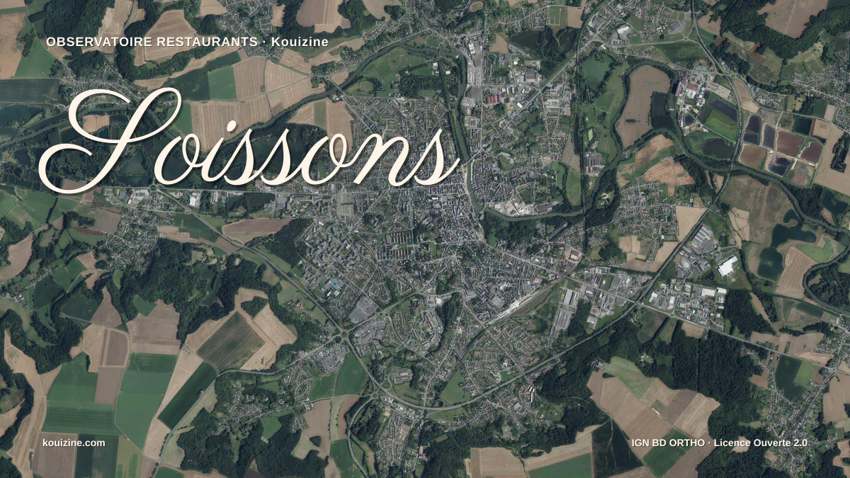 Vue aérienne de Soissons
