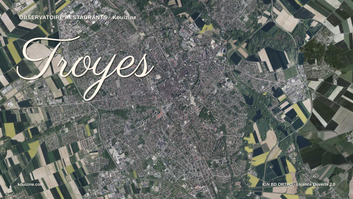 Vue aérienne de Troyes