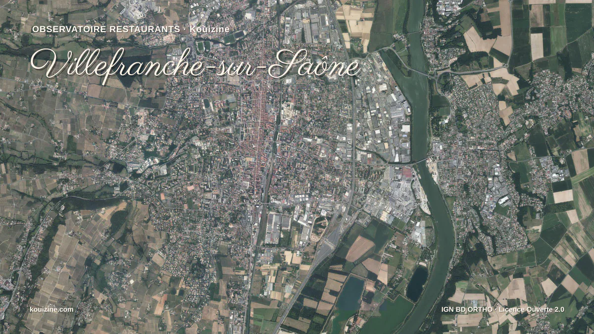 Vue aérienne de Villefranche-sur-Saône
